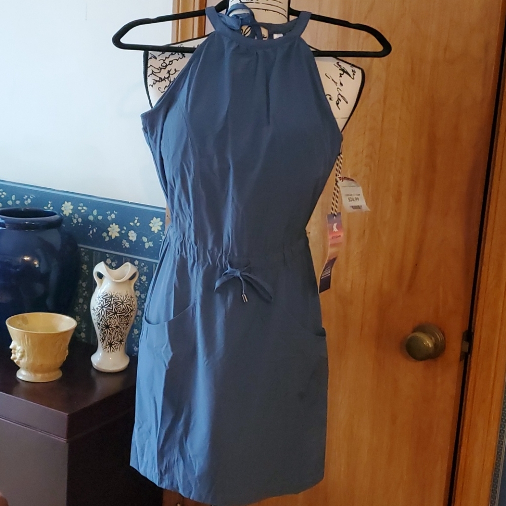 Casual blue halter dress